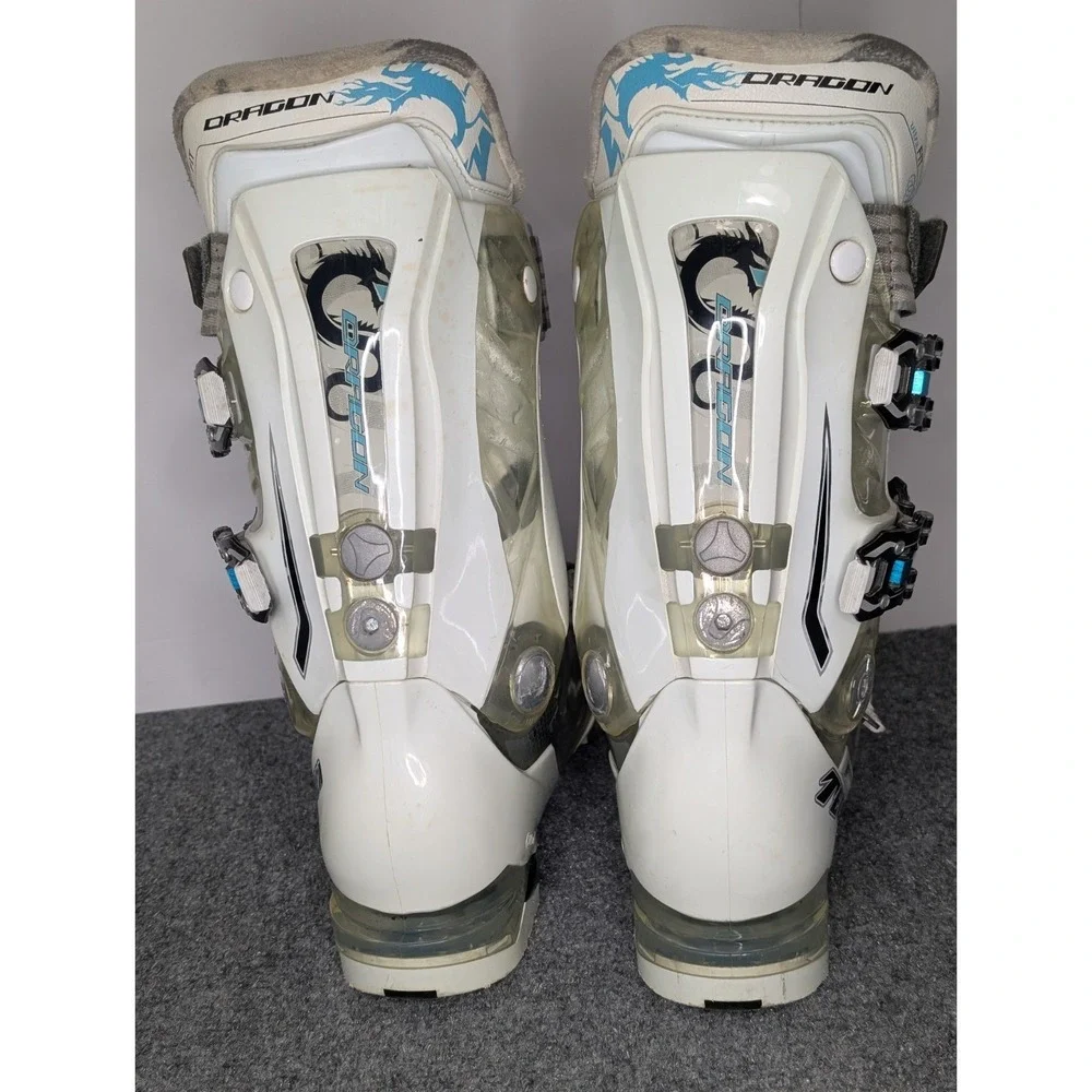 Tecnica Dragon 100 Ski Boots Women's 6.5 (23.5 275mm) White Teal Anti Vibration‎